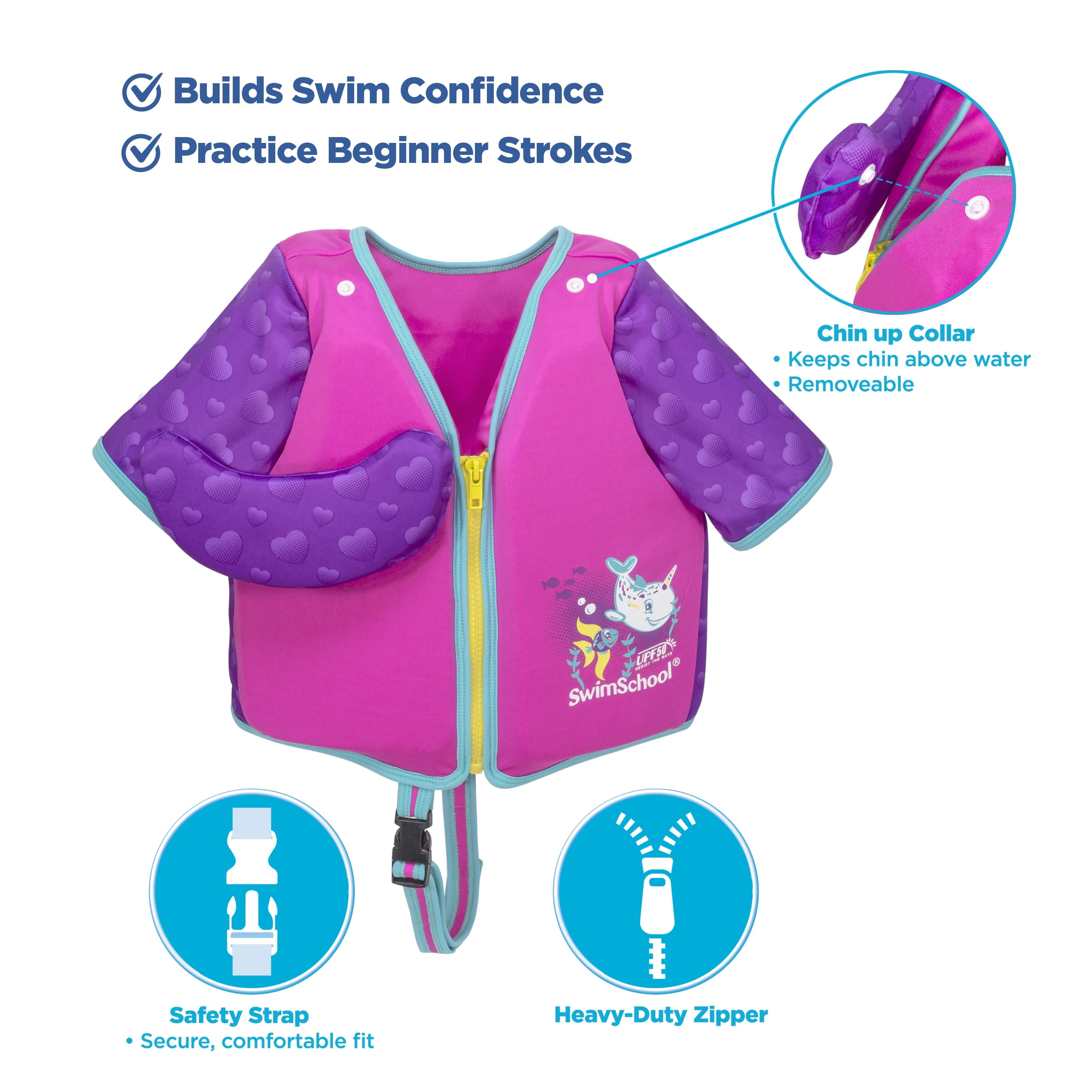 Deluxe Swim Trainer Vest Whale Print S/M