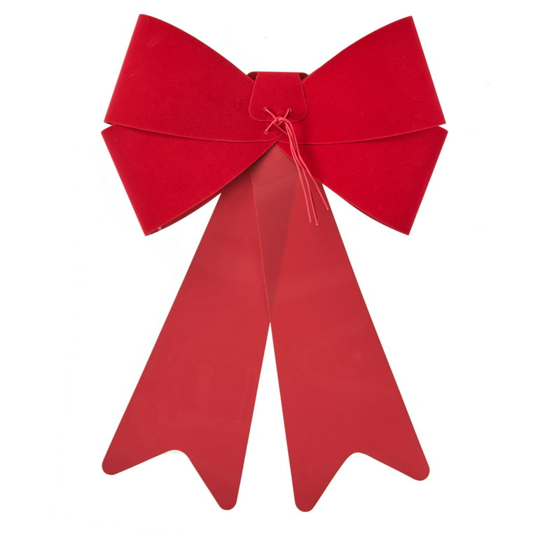 Holiday Time Small Red Velvet Everlast Wreath Bow, 14.25
