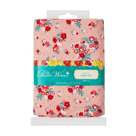 The Pioneer Woman 44" x 1 Yard Cotton Rose Ditsy Fabric Precut, Pearl Blush