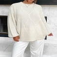 thumbnail image 3 of Women Loose Knit Sweater Solid Color Long Sleeve Winter Pullovers, 3 of 8