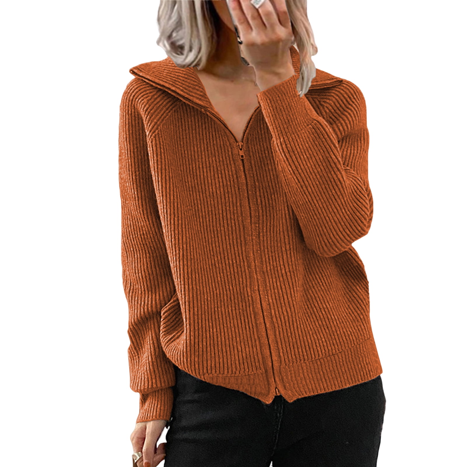 Long Sleeves Ribbed Warm Sweater Coat 