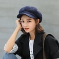 thumbnail image 5 of Bobasndm Autumn Winter Woolen Octagonal Beret For Women Black Gray Elegant Newsboy Painter Hats, 5 of 9