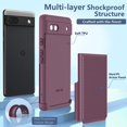thumbnail image 3 of LAICAIW for Google Pixel 6a Phone Case: Dual Layer Protective Heavy Duty Cell Phone Cover Shockproof Rugged with Non Slip Textured Back-Military Drop Protection Bumper Tough (Burgundy Purple), 3 of 7