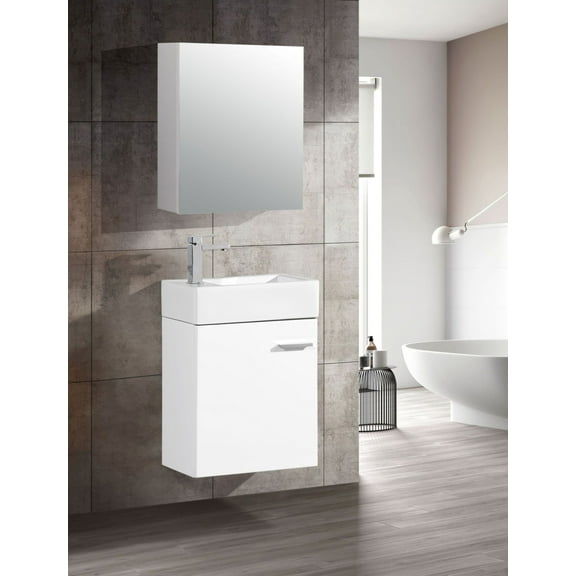 Colmer 18 Single, White, One Cabinet, Bathroom Vanity