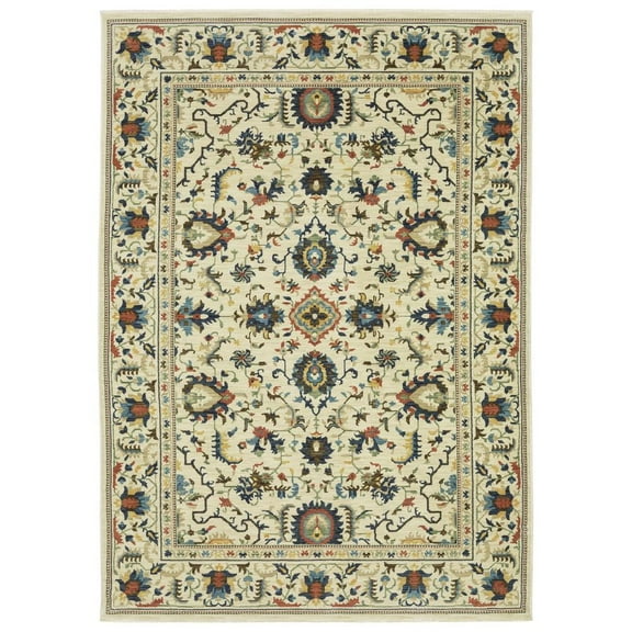 Oriental Weavers Francesca Area Rug - FR10A - 2' x 3' - in Ivory/ Multi - Vintage Inspired, Stain Resistant, Family and Pet Friendly , Entryway, Bathroom Accent Rug