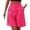 Hot Pink, variant on Clearance Sale! Women's High Waist Wide Leg Bermuda Shorts Casual Knee Length Shorts With Pockets Elastic Waist Summer Wear Stretchy Fit Black L Size