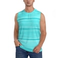 thumbnail image 2 of Lsque Turquoise Wooden Print Men's Cotton Blend Sleeveless Muscle Shirts (S-3XL)- Moisture Wicking, Odor Protection, UPF 30+,Large, 2 of 8