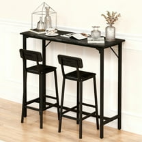Ktaxon Modern Pub Dining Table for 2 People, 43" Long Bar Table Rectangle for Home, Black