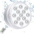 thumbnail image 1 of luces LED sumergibles con control remoto RF, 13 luces LED subacuáticas para piscina, IP68, resistentes al agua, funciona con pilas, para bañera., 1 of 5