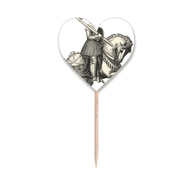 medieval knights of eu line drawing Toothpick Flags Heart Lable Cupcake Picks