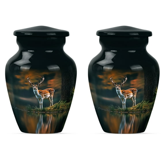 Deer Urn, Burial Urns for Human Ashes Adult Male, Mini Cremation Urns, Decorative Urns, Human Urns for Ashes, urn for Ashes for women(Size - 3inch, 2 Pcs)