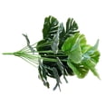 thumbnail image 3 of Plantas artificiales Hojas Hoja de palmera tropical falsa Hogar Cocina Suministros de plantas de plástico, Verde claro, Hojas de borde blanco Speravity HA8159-02B, 3 of 6