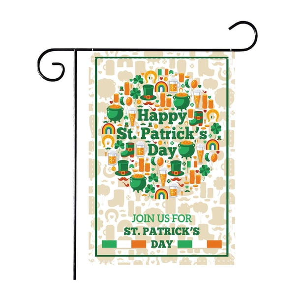 Bandera de jardín del Día de San Patricio, accesorios para decoración de exteriores, bandera de jardín vertical Estilo B