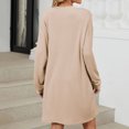 thumbnail image 6 of Fall Dresses For Women 2025 Sevevn Womens Solid Color Crew Neck Dress Vacation Loose Dresses Fitted Short Dress with Pockets, 6 of 6