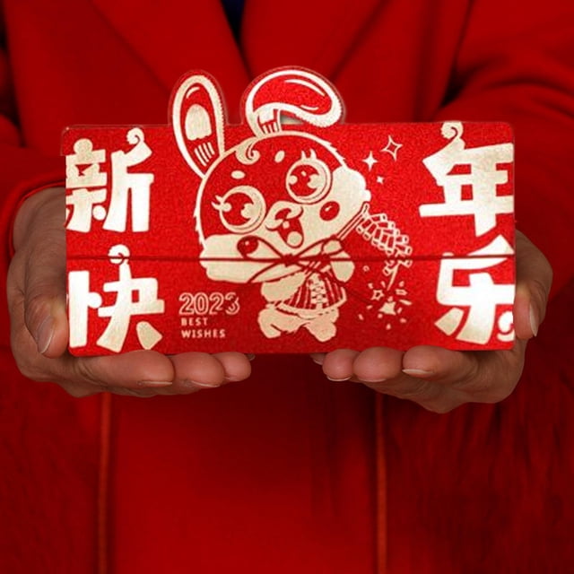 2023 sobre rojo Dibujos animados Dinero Bolsillo Conejo año año Nuevo chino sobre de dinero para ocasiones de negocios, Festival de primavera Boda Estilo E Fernando sobre rojo de año nuevo