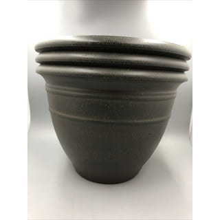 Set Of 2, Southern Patio Argenta 22 Planter Pot, Decorative Vines  White/Grey