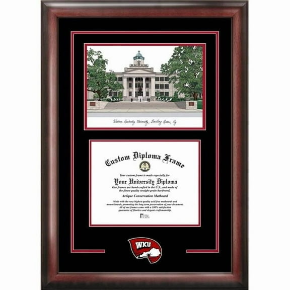 Campus Images KY996SG-1185 11 x 8.5 in. Western Kentucky University Spirit Graduate Diploma Frame - Satin Mahogany