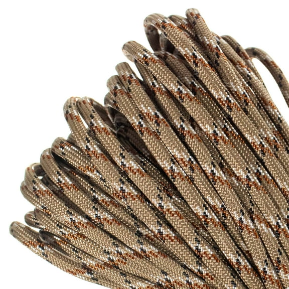 West Coast Paracord | Type III 550 Paracord | 550 LB Tensile Strength | Desert Camo (100 FT, Hank)