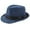 Blue, variant on Men's Linen Blend Fedora Hat, Breathable Jazz Trilby Hat, Sun-Protective Outdoor Panama Hat, Classic Gangster Style Top Hat, 10 Colors, One Size (56-58cm)