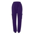 thumbnail image 3 of Baqcunre Sweatpants Women, Women's Thin High Waisted Loose Sweatpants Comfortable High Waisted Jogging Pants with Pockets Casual Sweatpants, Womens Sweatpants, Pants for Women Purple S, 3 of 7