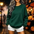 thumbnail image 4 of TKLPEHG Womens Halloween Sweatshirt Fashion Halloween Graphic Long Sleeve Crewneck Loose Fit Fall Clothes Casual Comfy Pullover (Green,XS), 4 of 5