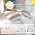 thumbnail image 2 of 3 Piece Khaki White Ombre Duvet Cover Set Queen Size,Microfiber Comforter/Quilt Cover with Corner Ties and 2 Pillowcases,Modern Abstract Art Farmhouse Gradient All Season Bedding with Zipper Closure, 2 of 8