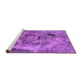 thumbnail image 2 of Ahgly Company Machine Washable Indoor Round Oriental Purple Industrial Area Rugs, 3' Round, 2 of 4
