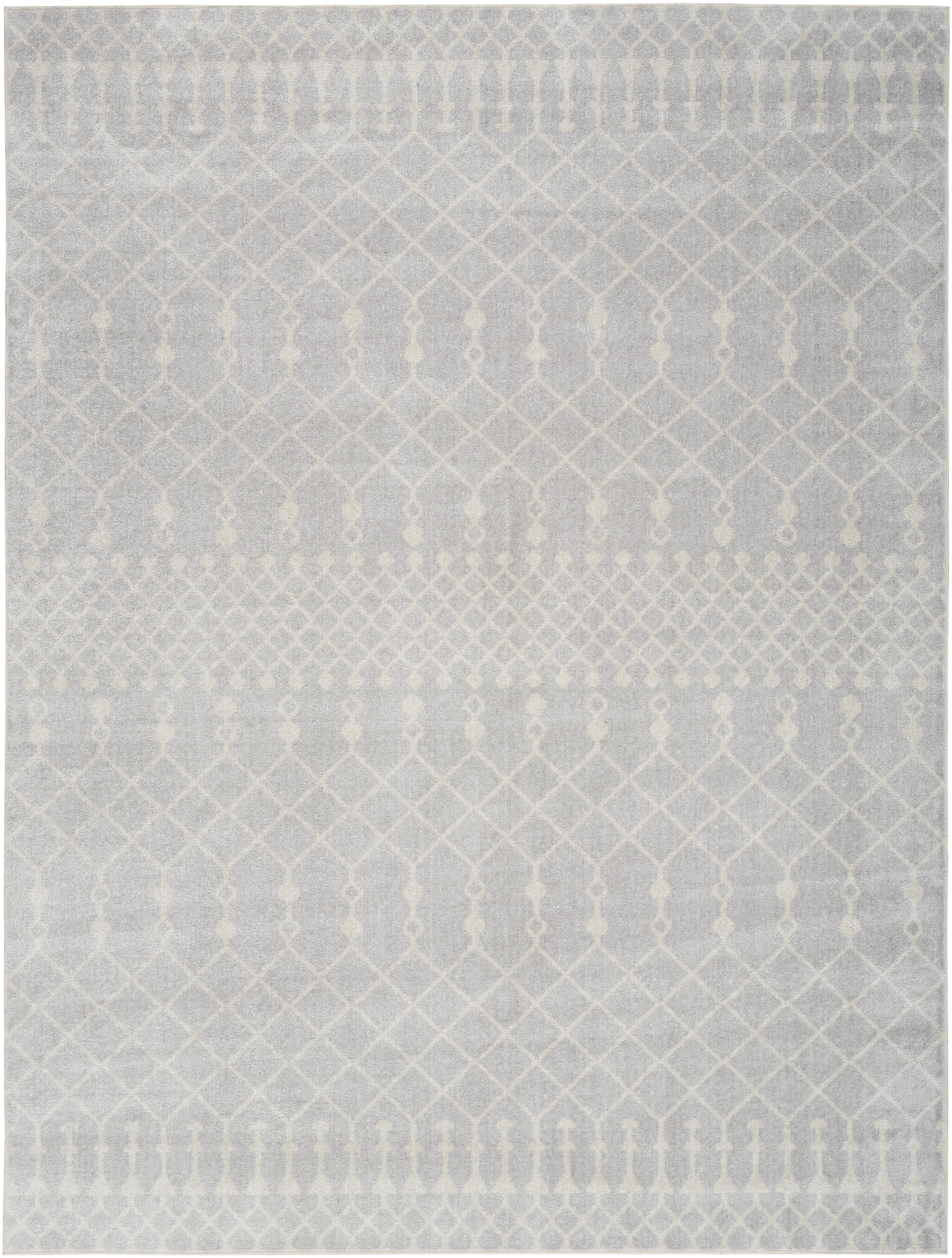 Nourison Astra Machine Washable Moroccan Grey 6'7" x 9' Area Rug (7x9)