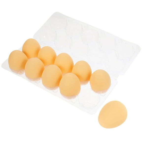 Minkissy 10pcs Squeeze Eggs Realistic Squeeze Eggs Yellow TPR Stress Relief for Office