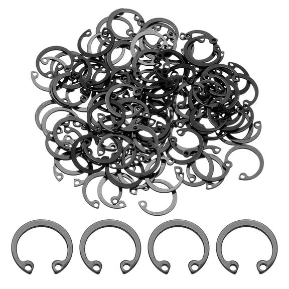 100 Pack 5/8"(16mm) Retaining Ring Circlip, Snap Rings C-Clips, Black