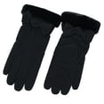 thumbnail image 3 of Women's Waterproof Windproof Winter Gloves with Bow, Soft Fleece Cuff Touchscreen Gloves, Cold Weather Outdoor Activity Gloves, Fashionable Bow Detail Winter Gloves Black, 3 of 6