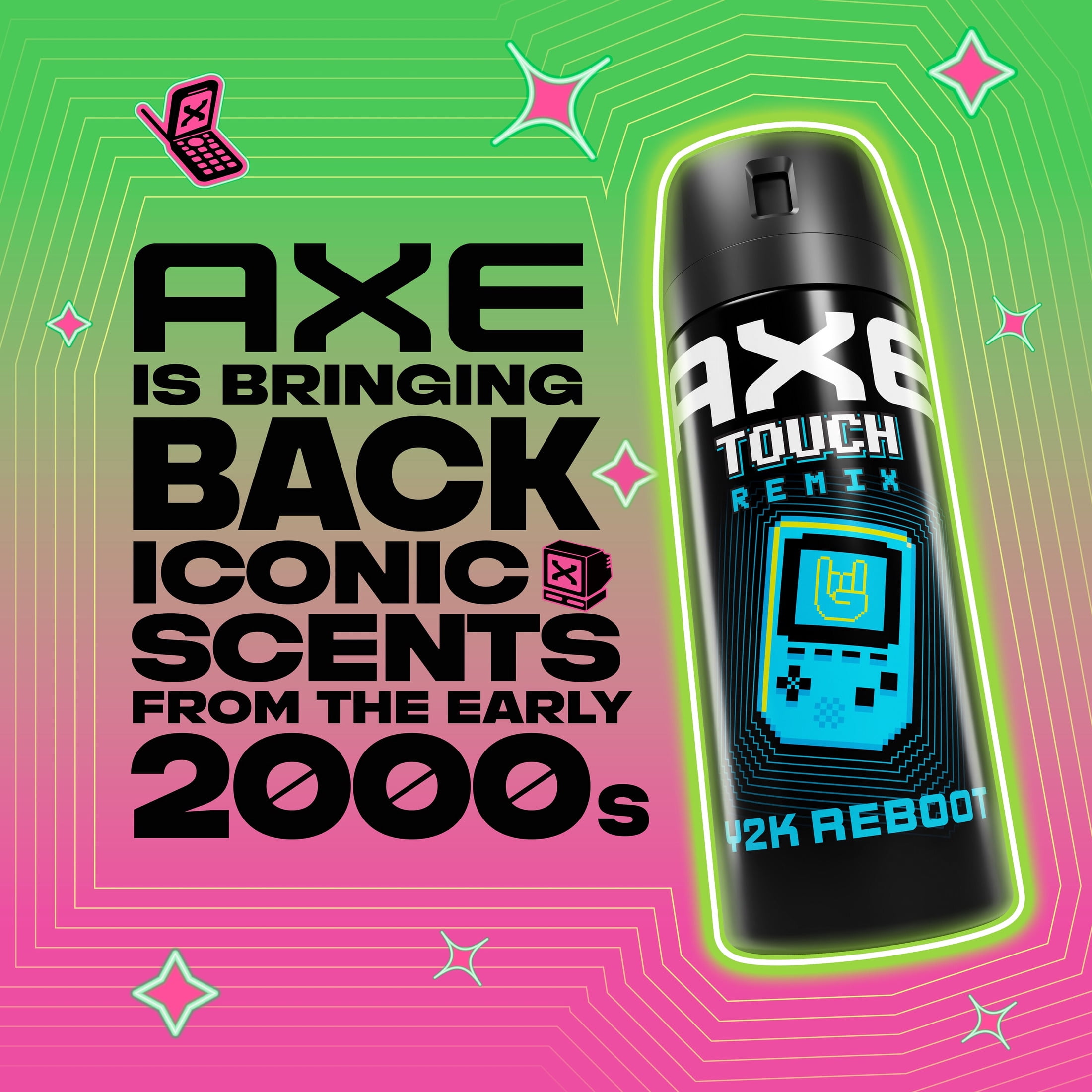 AXE Y2K Reboot Underarm Deodorant Body Spray Touch Remix, 2.9 oz