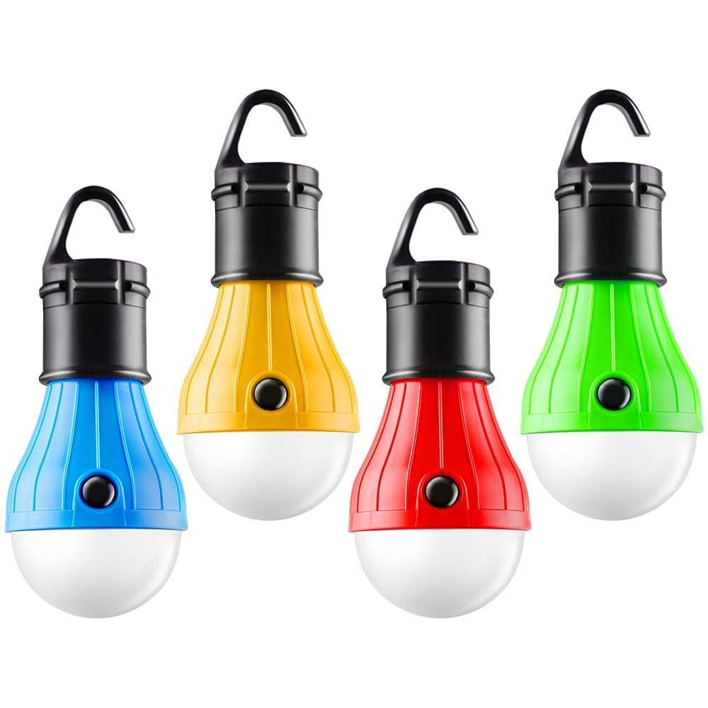 Portable LED Camping Tent Lamp Emergency Hiking Outdoor Light Lantern Bulb 4pcs 