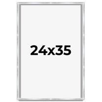 24x35 Frame Silver Whitewashed Wood Grain Solid Wood Shadow Box | 0.75 Inch Moulding Width | 0.75