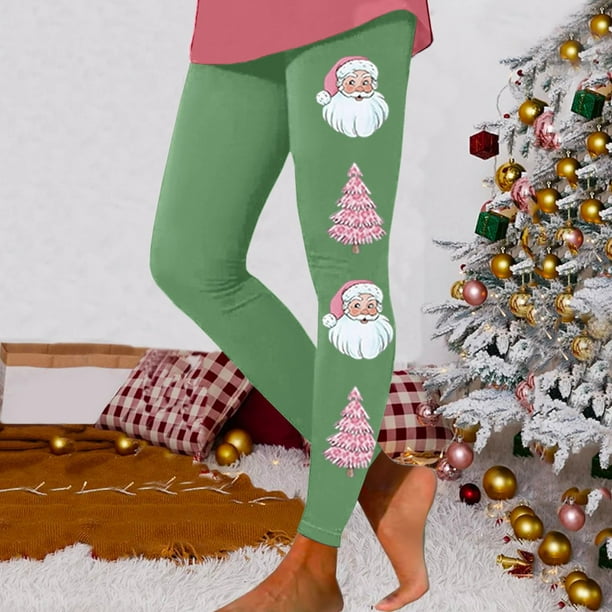 MKLEKYY Leggings para mujer, leggings para hacer ejercicio, leggings con estampado navideño, pantalones con bloques de color, leggings suaves y elásticos. 1646
