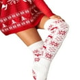 thumbnail image 2 of Bas Cuisse de Noël pour Femmes, Bas Tricotés à Motif Flocon de Neige, 2 of 5