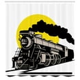 thumbnail image 3 of Ambesonne Train Shower Curtain, Locomotive Vapour and Sun, 69"Wx84"L, Black Yellow, 3 of 3