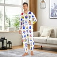 thumbnail image 5 of Icon Pattern Adult onesie Pajamas, Crystal Velvet Ultra Soft Warm Jumpsuit for Men and Women, 5 of 7
