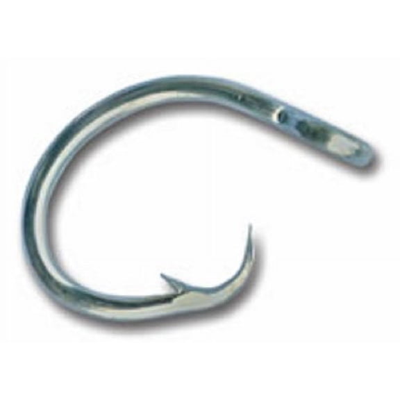 Mustad 39966 Circle Classic Hook 3X Strong, Kirbed, Oversize Ring - Duratin - 100 Per Pack Size 16/0