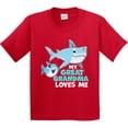 thumbnail image 3 of Inktastic My Great Grandma Loves Me with Cute Sharks Youth T-Shirt, 3 of 5