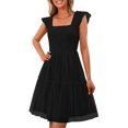thumbnail image 1 of Vestido PRETTYGARDEN 2025 Mini de Tul sin Mangas Negro S, 1 of 8