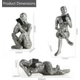 thumbnail image 4 of JUMRHFAN 3Pcs Silver Thinker Statues Home Decor Accents, Pulp Reading Women Figurine Decorations for Living Room, Modern Abstract Sculpture for Shelves Bookshelf Coffee Table Decor, Gifts for Bookworm, 4 of 16