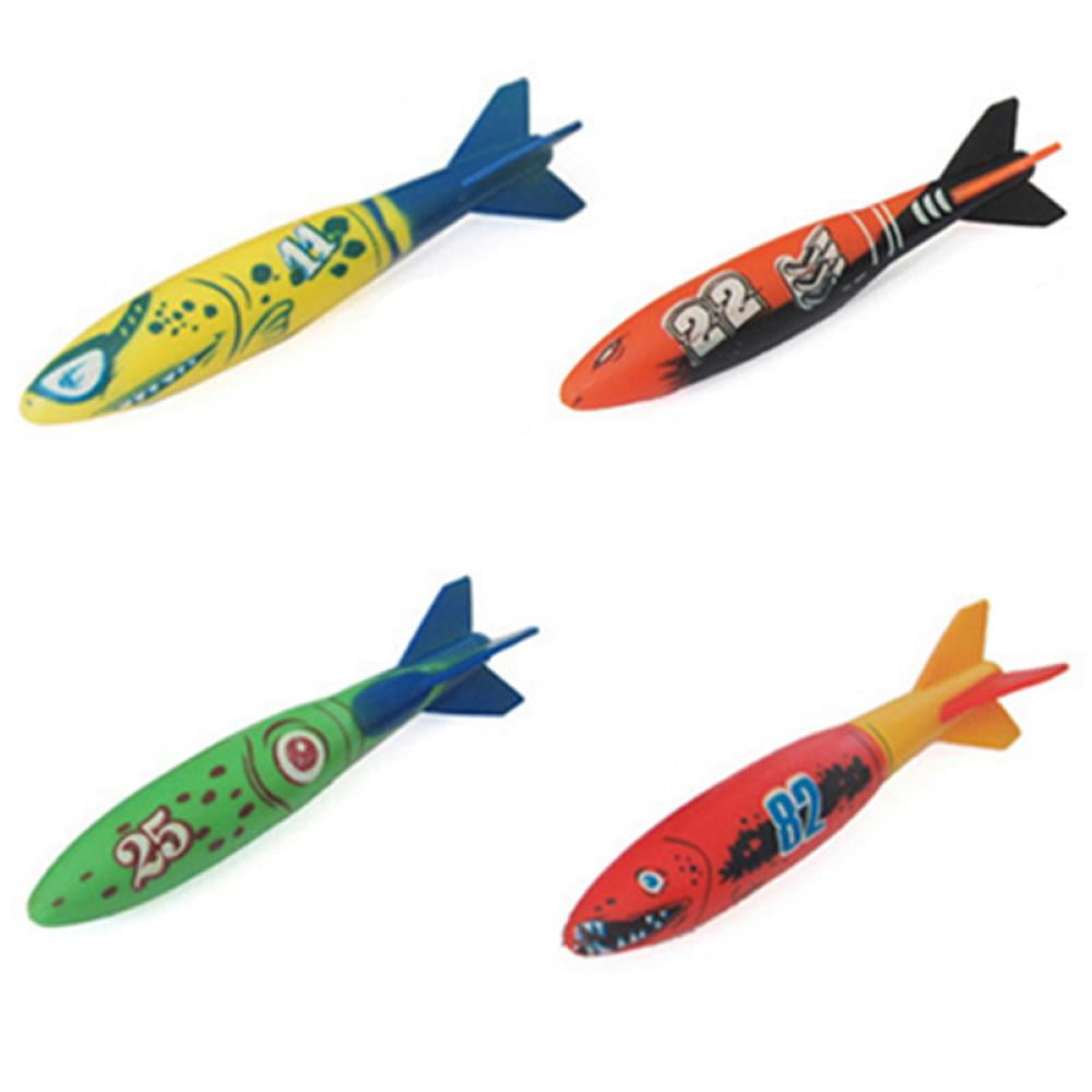 Underwater Diving Torpedo Bandits, Swimming Pool Toy 5" Sharks Glides Up to 20 Feet Fun Water
