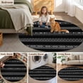 thumbnail image 6 of 3ft Washable Round Rug, Geometric Black Non-Slip Circle Area Rug for Bedroom Bedside, Ethnic Stripes Soft Indoor Floor Mat for Home Decor, 6 of 9