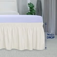 thumbnail image 3 of Easy-Going Wrap Around Ruffled Bed Skirt 14 Inch for Twin, Full Size Beds, Ivory, 3 of 7