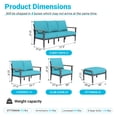 thumbnail image 6 of Sweecci 6 Piece Aluminum Patio Furniture Set with 5.1" Thick Cushions, Patio Conversation Sets with Ottomans, 3.3" Wide Armrests Outdoor Sectional Sofa Set for Porch, Backyard, Balcony,Turquoise, 6 of 9