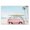 Pink Bus Tropical Beach, variant on Stupell Industries Coastal Vivid Tropical Sunset Black Floating Frame Canvas Art, 25 x 17, by Noah Bay