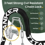 Titanker Heavy Duty Anti-Theft Lock Chain Bicycle Locks, Black