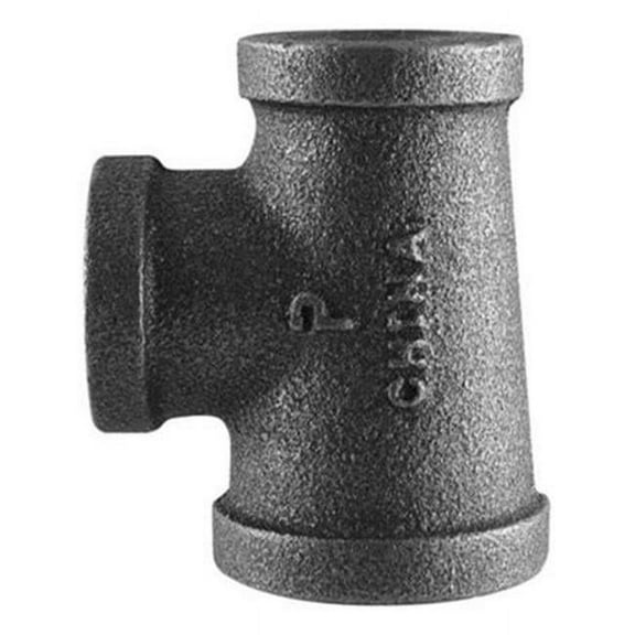 STZ Industries 3/4 in. FIP each X 1/2 in. D FIP 1/2 in. D FIP Black Malleable Iron Reducing Tee