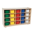 thumbnail image 2 of wood designs 14583 tip-me-not 20 tray storage with assorted trays, 2 of 2